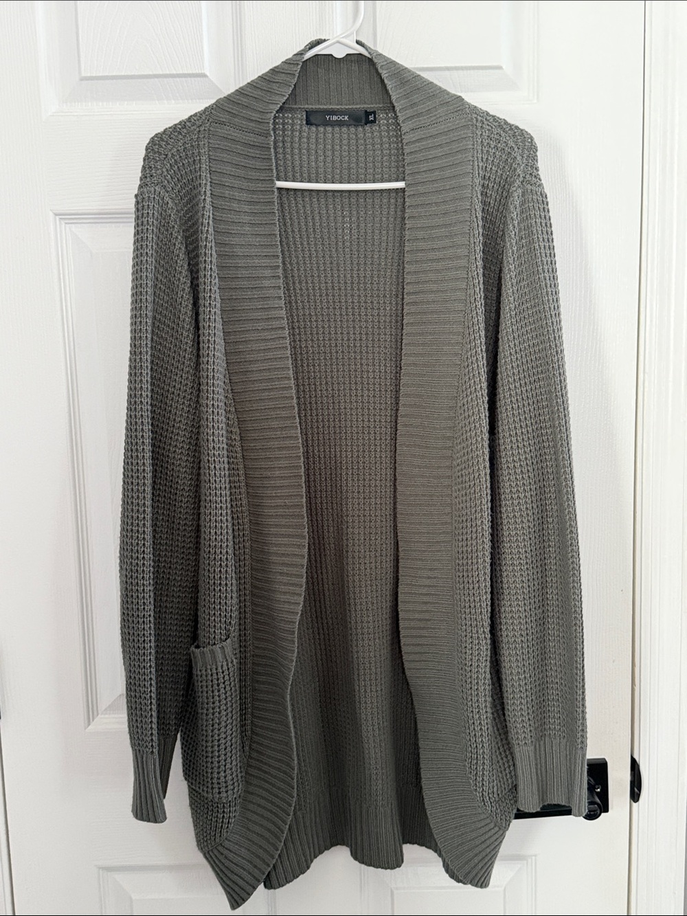 YIBOCK Olive Green Open Cardigan